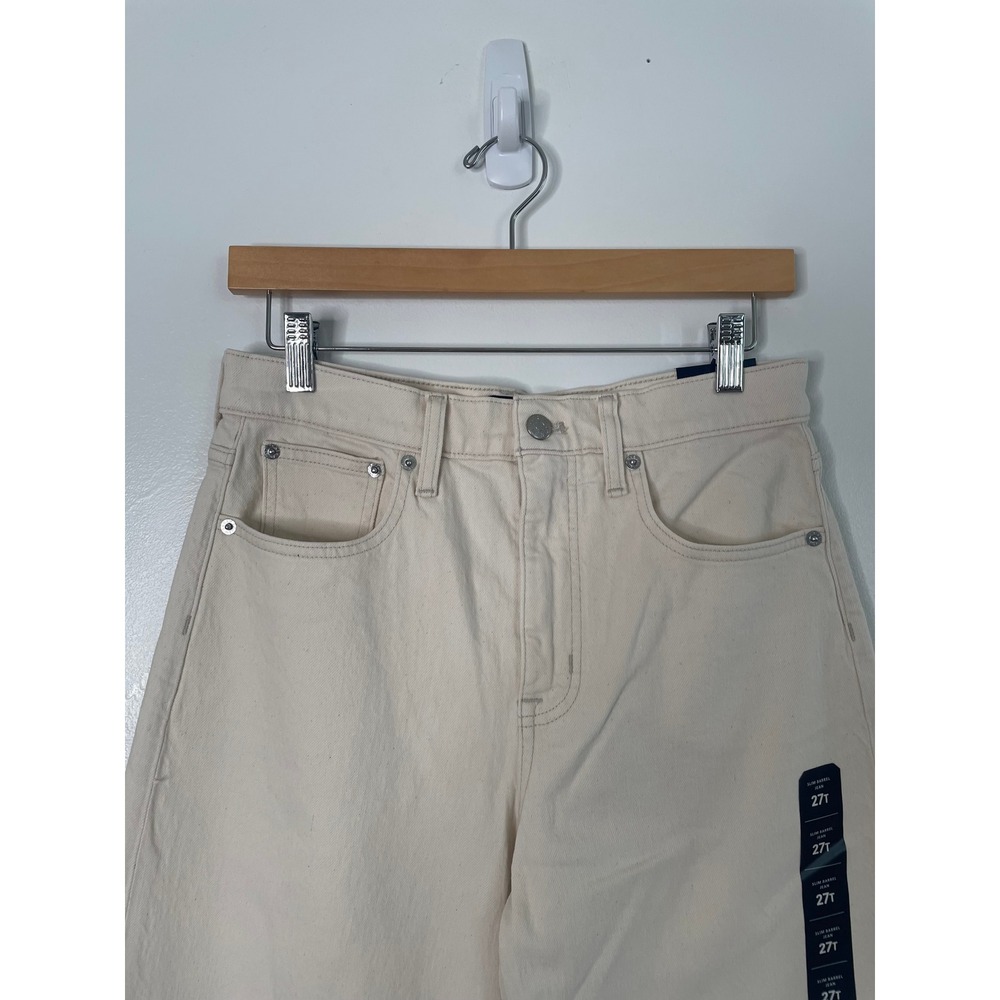 J.Crew Slim Barrel Jean Denim Women‎ 27 Tall Ecru Cream CQ558 New - Picture 3 of 12